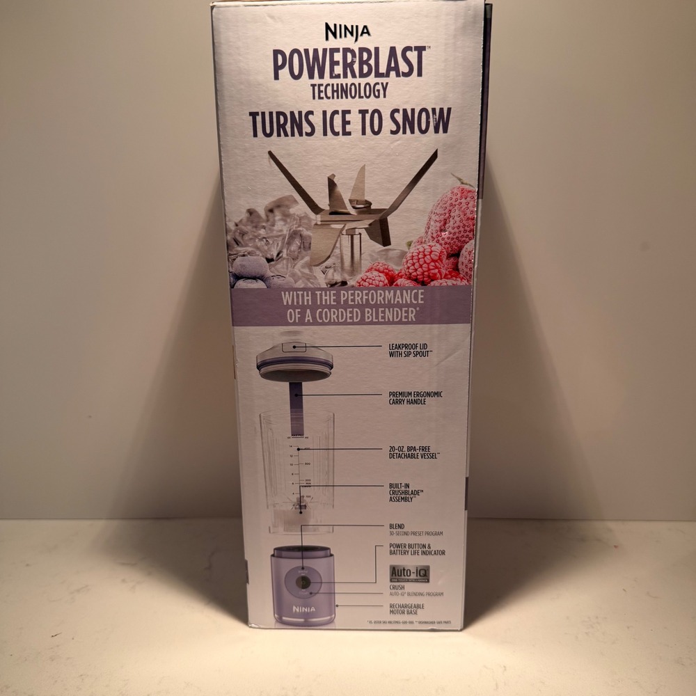 Ninja Blast Max Cordless Portable Blender 20 Oz. Rechargable Auto-IQ One Touch - Picture 6 of 12